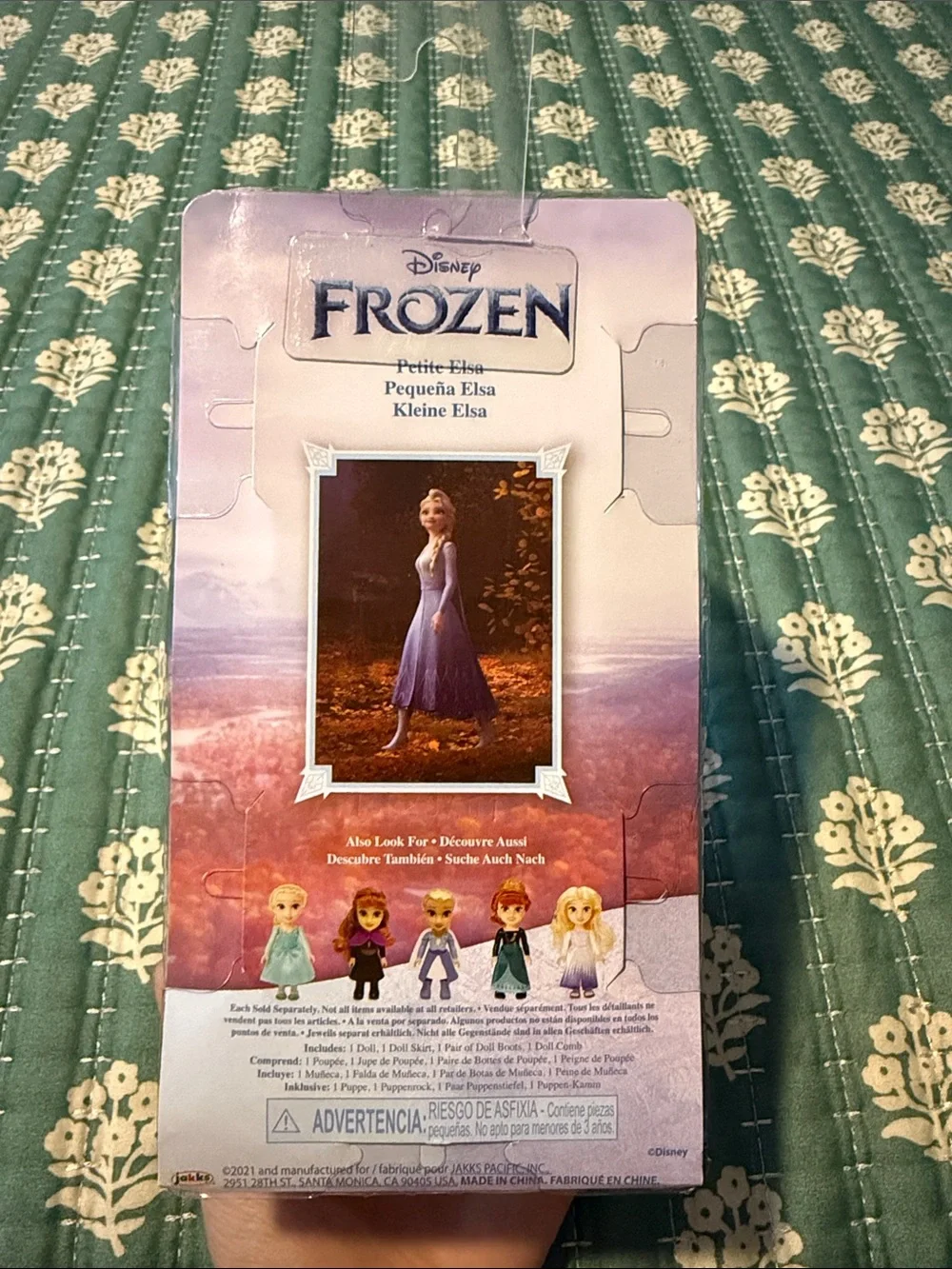 Disney Elsa Petite Doll in Light Blue Dress with Purple Comb